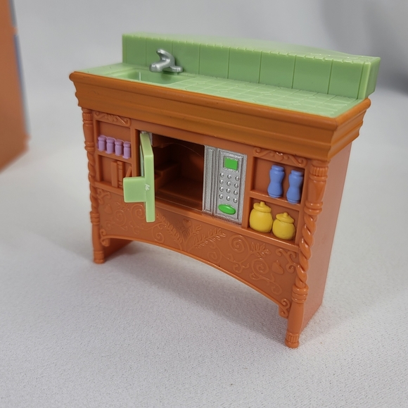 Fisher Price Mattel Loving Family Dollhouse Furniture  Fridge Chairs Island Sink - Picture 8 of 14
